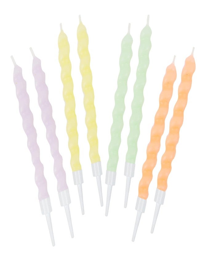Talking Tables 8 x Pastel Birthday Candles - Colorful Cake Topper Decorations for Birthdays, Office Parties & Baby Showers - Celebrate with Style - 3 Inch Candles - Image 1