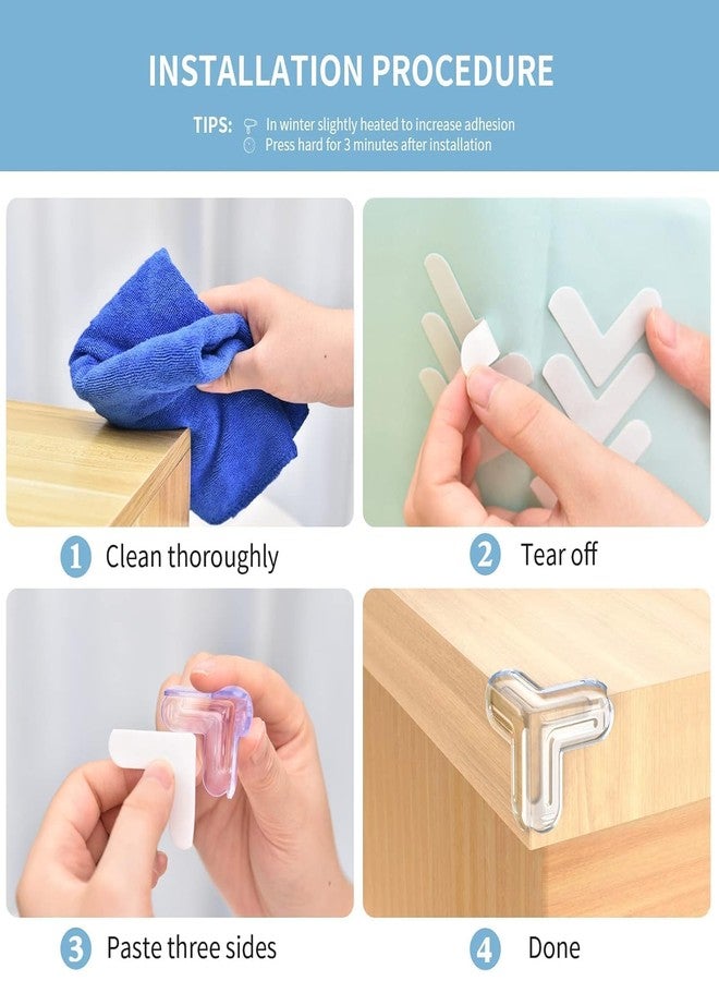 NIRBHI Pack of 8 T-Shape Corner Protector Baby, Table Corner Protectors for Furniture, Soft Silicone Clear Corner Guards Protectors Bumpers for Glass Counter Top Cabinet Safety Baby Proofing - Image 2