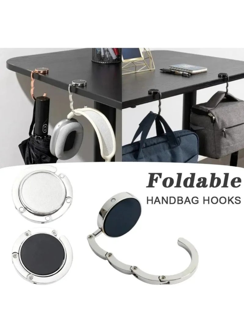 10 Pcs Foldable Glossy Handbag Purse Hanger Hook Set - Image 3