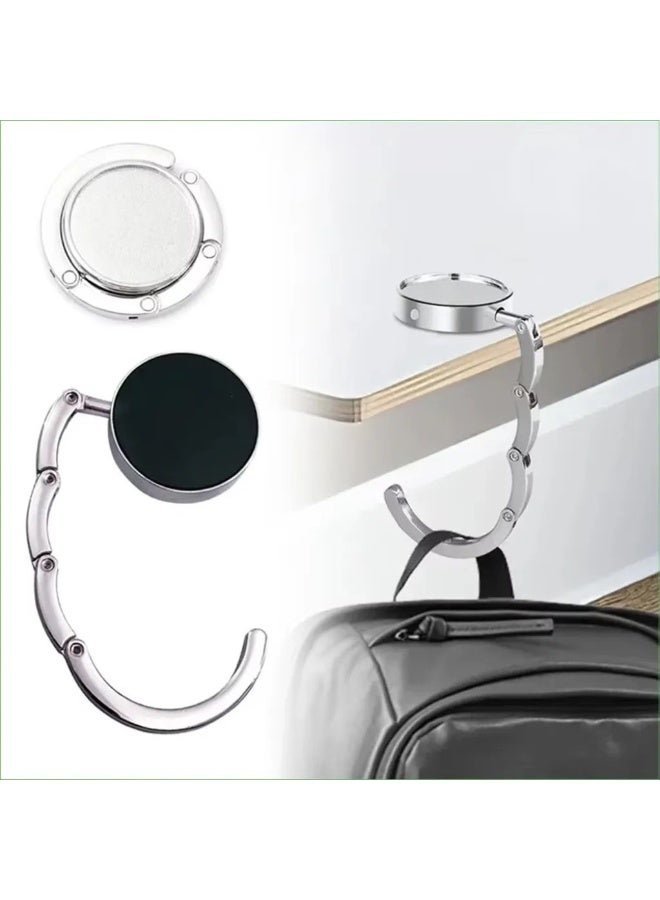 10 Pcs Foldable Glossy Handbag Purse Hanger Hook Set - Image 1