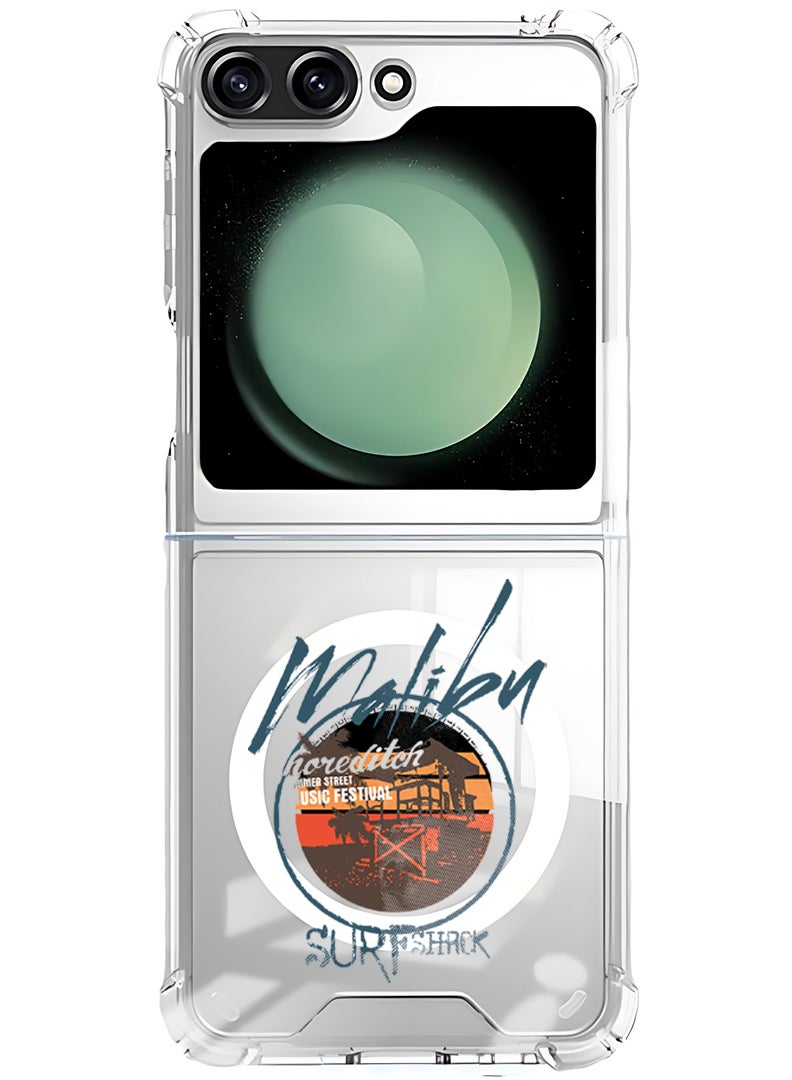Theodor Magnetic Case for Samsung Galaxy Z Flip 5 Compatible with MagSafe Wireless Charging, Shockproof Phone Bumper Cover maliby surf shock - Image 1