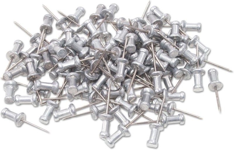 Advantus Aluminum Head Push Pins with Steel Points, 5/8-Inch, Silver, 100 Count - Image 2