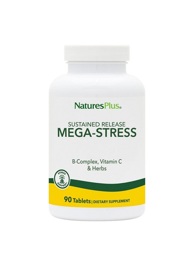NaturesPlus Mega-Stress Complex, Sustained Release - 90 Vegetarian Tablets - B Complex, Vitamin C Supplement, Chamomile & Herbs - Gluten-Free - 90 Servings - Image 1