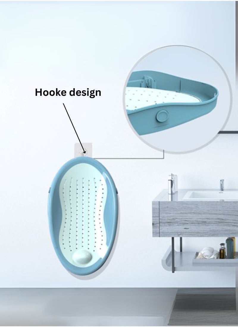 Moms Magic - Baby Bath Rack with Soft TPE Back Support | Locking Feet System for Secure Use | Easy to Dry, Lightweight, Perfect for Bathtubs & Bathrooms - Image 1