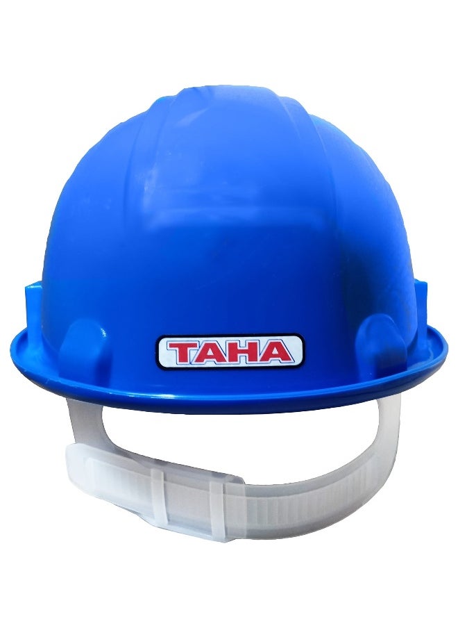 TAHA SAFETY 3 Line Safety Helmet for Construction & Outdoor Activities | Adjustable Chin Strap & Manual Type Adjustment | Lightweight, Comfortable & Durable Hard Hat | Blue  - Image 4