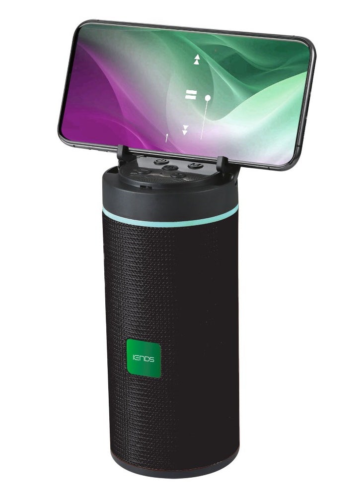 iends - Iends Wireless Speaker with Mobile stand, Easy carry-on, Weightless Speaker, Hand Holder, Supported Modes: TF, USB, FM Bluetooth , 70mm*165mm Speaker size - Image 1