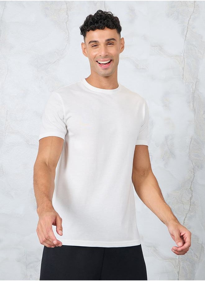 Styli - Solid Regular Fit Cotton Rich T-Shirt - Image 1