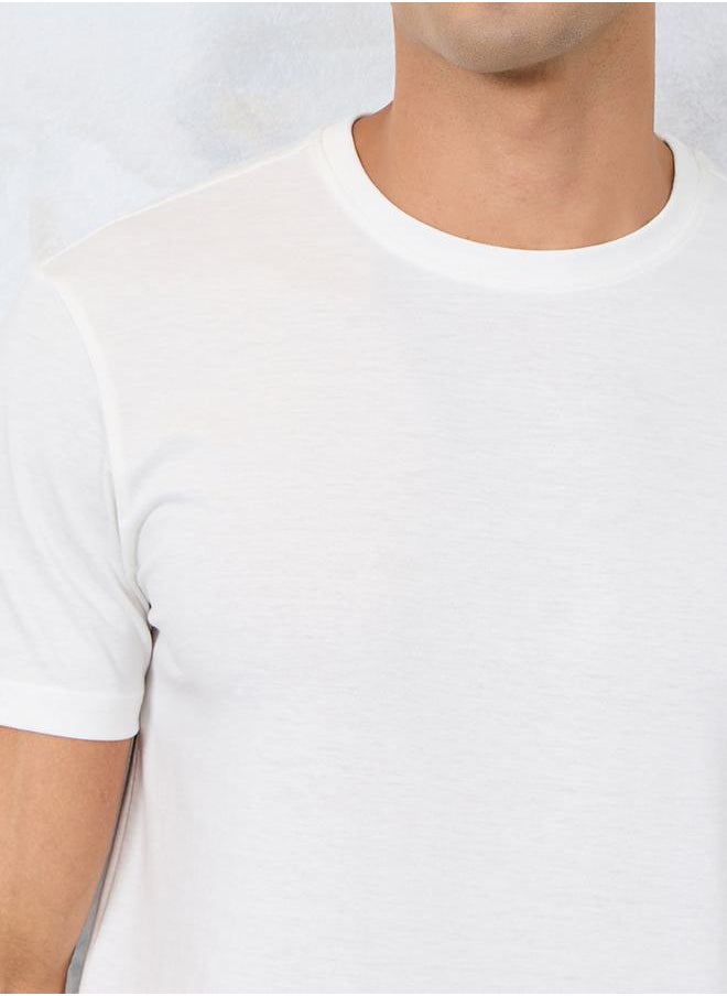 Styli - Solid Regular Fit Cotton Rich T-Shirt - Image 1