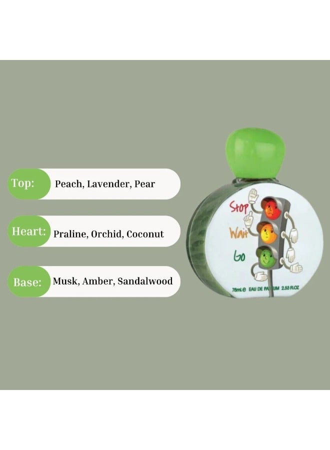 Lattafa PRIDE Stop Wait Go Eau de Parfum for Kids - 75ml | A Whimsical, Fruity & Floral Scent - Image 3