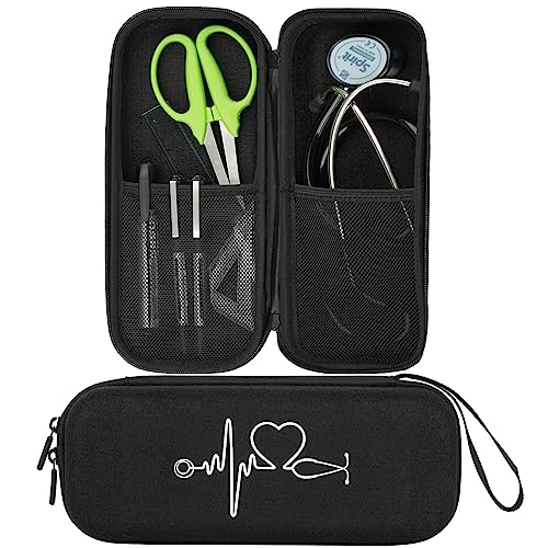 CDBXPRG Stethoscope Case for 3M Littmann Classic III,Stethoscope Bag for Lightweight II S.E,Cardiology IV,Extra Room for Doctor & Nurse Accessorie Black - Image 1