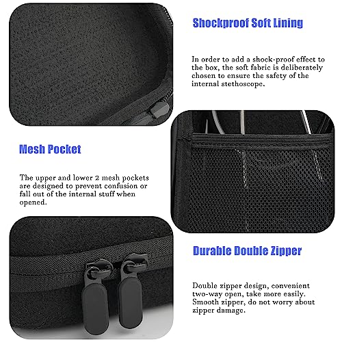 CDBXPRG Stethoscope Case for 3M Littmann Classic III,Stethoscope Bag for Lightweight II S.E,Cardiology IV,Extra Room for Doctor & Nurse Accessorie Black - Image 3