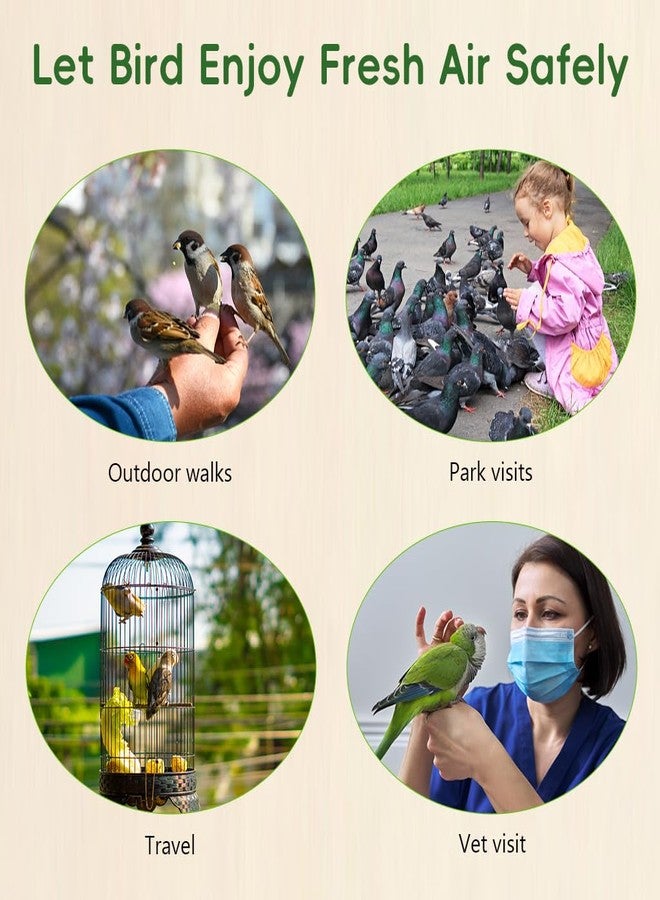 Qpets® Bird Carrier Harness for Parakeets, Lovebirds & Small Birds, Escape-Proof Bird Travel Harness with Hook and Loop Closure, Soft Breathable Bird Carrier Bag, Outdoor Vet Visit Bird Sling, XL - Image 3