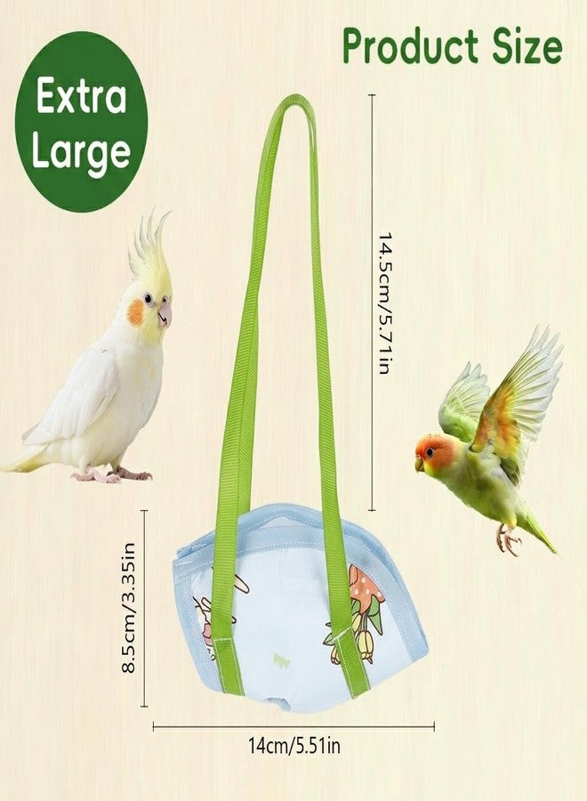 Qpets® Bird Carrier Harness for Parakeets, Lovebirds & Small Birds, Escape-Proof Bird Travel Harness with Hook and Loop Closure, Soft Breathable Bird Carrier Bag, Outdoor Vet Visit Bird Sling, XL - Image 2