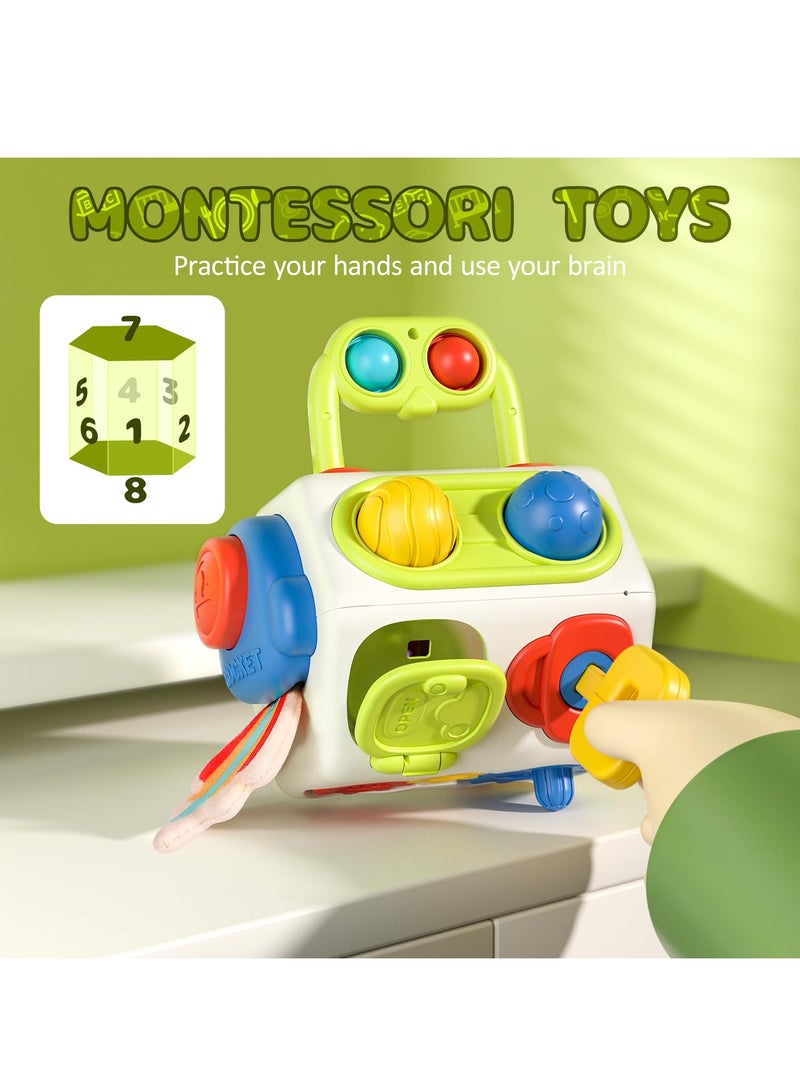 XiuWoo Montessori Toys for Toddlers Activity Panels Cube Toys Multiple Sensory Perception with Hand and Eye for Baby Encourage the Development of Hand-eye Coordination and Fine Motor Skills - Image 2