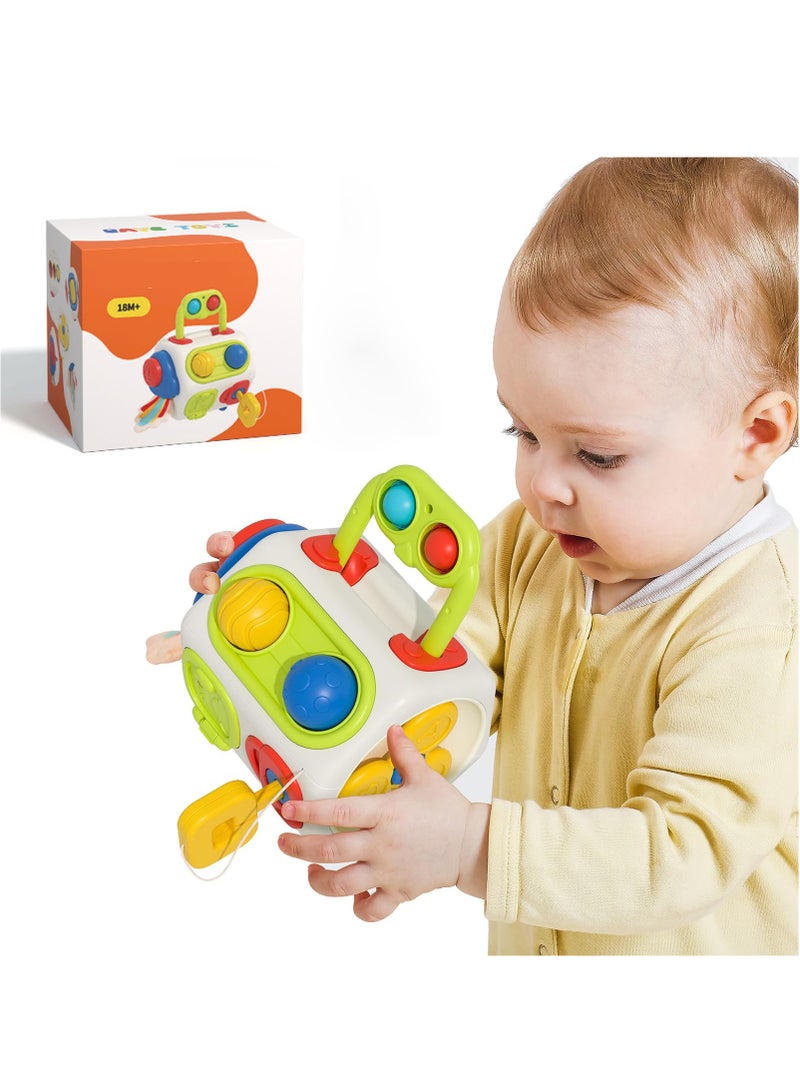 XiuWoo Montessori Toys for Toddlers Activity Panels Cube Toys Multiple Sensory Perception with Hand and Eye for Baby Encourage the Development of Hand-eye Coordination and Fine Motor Skills - Image 1