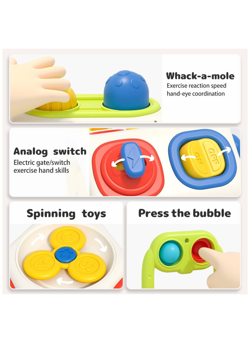 XiuWoo - Montessori Toys for Toddlers 9 Activity Panels Cube Toys Multiple Sensory Perception with Hand and Eye for Baby Encourage the Development of Hand-eye Coordination and Fine Motor Skills - Image 1