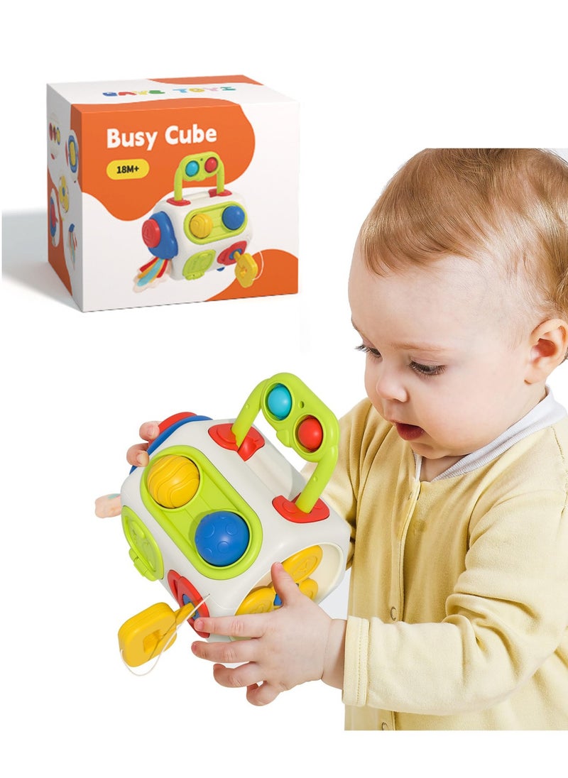 XiuWoo - Montessori Toys for Toddlers 9 Activity Panels Cube Toys Multiple Sensory Perception with Hand and Eye for Baby Encourage the Development of Hand-eye Coordination and Fine Motor Skills - Image 1