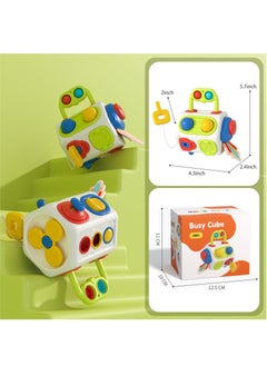 XiuWoo Montessori Toys for Toddlers 9 Activity Panels Cube Toys Multiple Sensory Perception with Hand and Eye for Baby Encourage the Development of Hand-eye Coordination and Fine Motor Skills  - Image 4