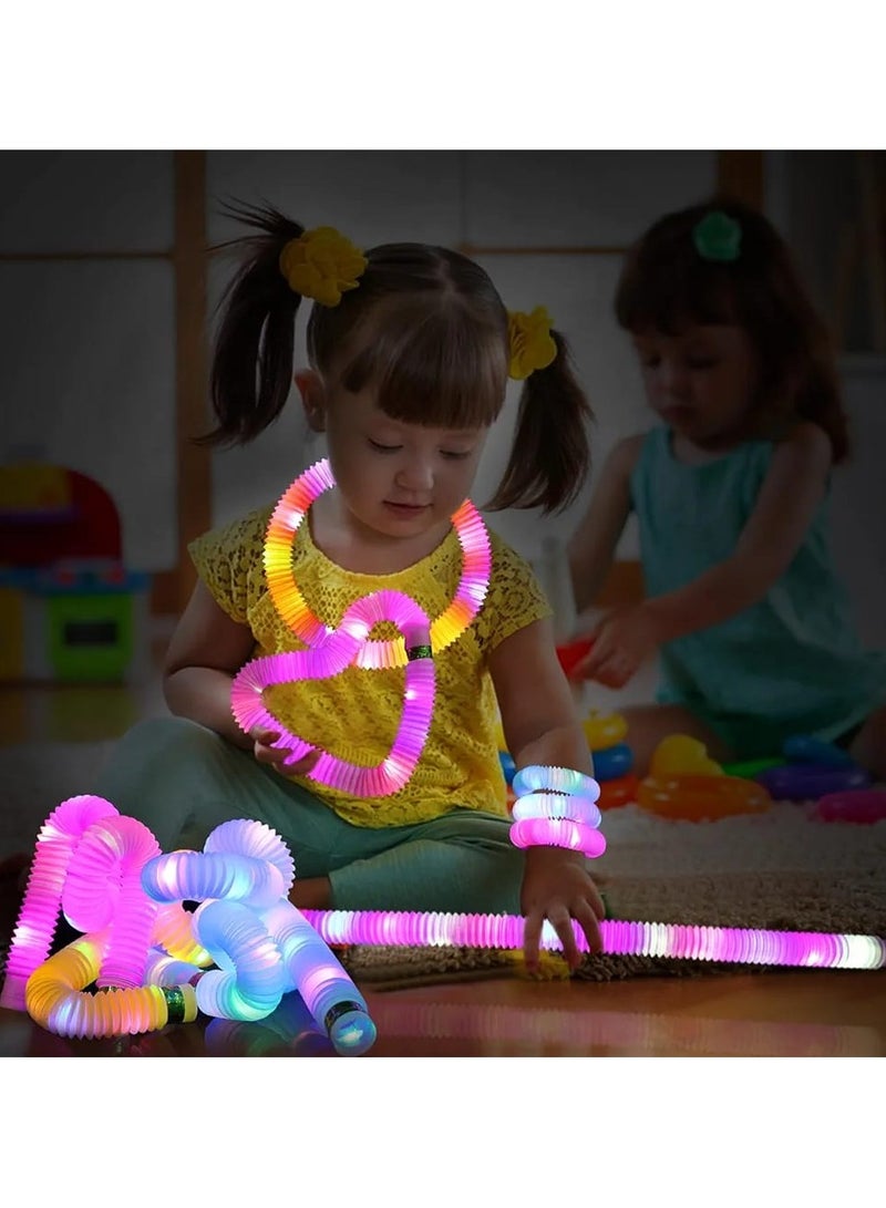 12-Pack LED Finger Light Tubes for Kids – Glow in the Dark Sensory Toys, Stretchy Fidget Party Supplies - Image 5
