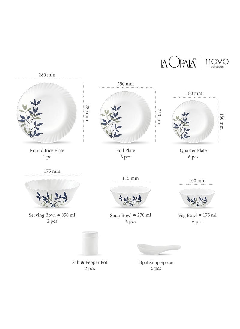 La Opala La Opala, Novo Collection, Opal Glass Dinner Set 35 pcs, Silken Charm, White  - Image 3