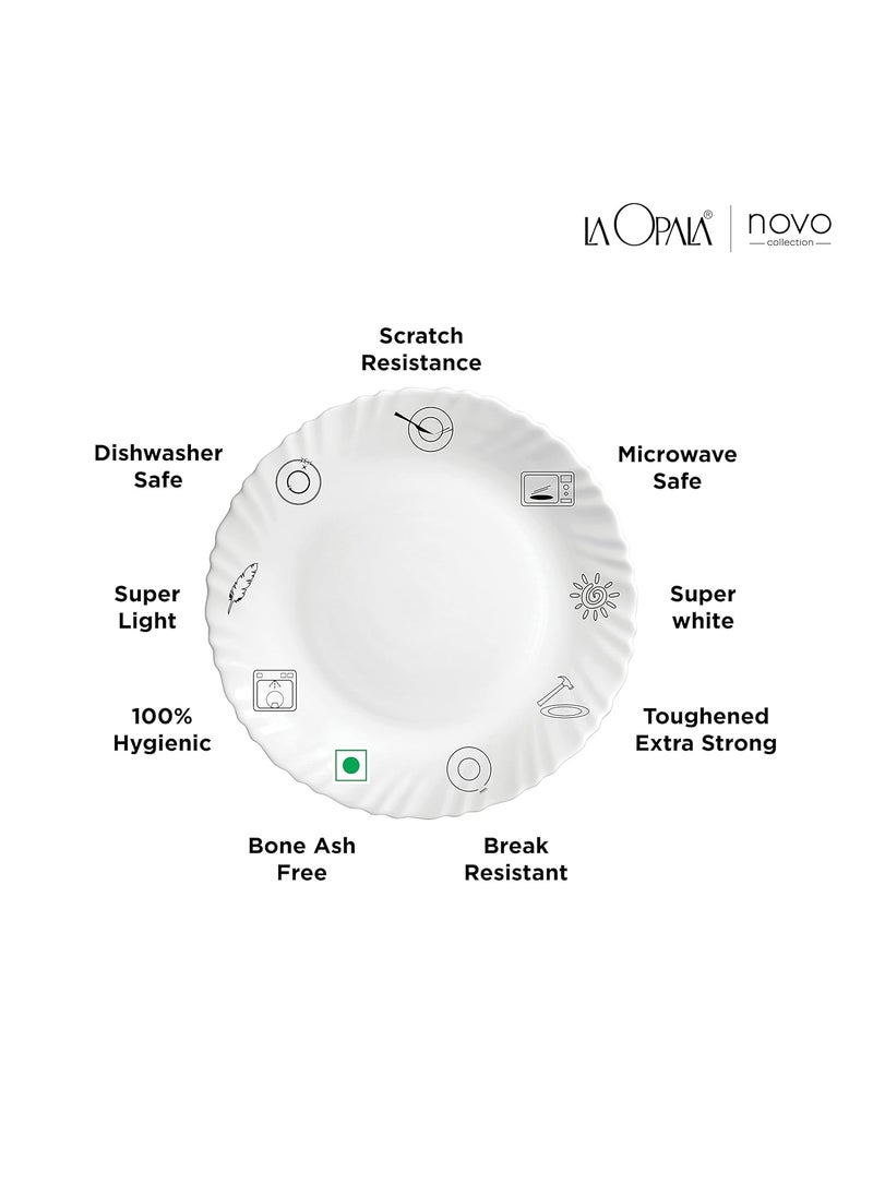 La Opala La Opala, Novo Collection, Opal Glass Dinner Set 35 pcs, Silken Charm, White  - Image 4