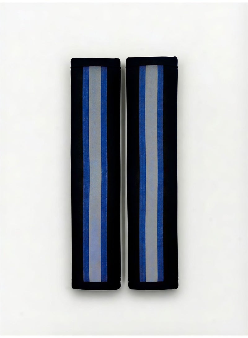 عام غطاء حماية حزام مقعد السيارة، قطعتان، مناسب لجميع أنواع السيارات (ازرق) - Image 2