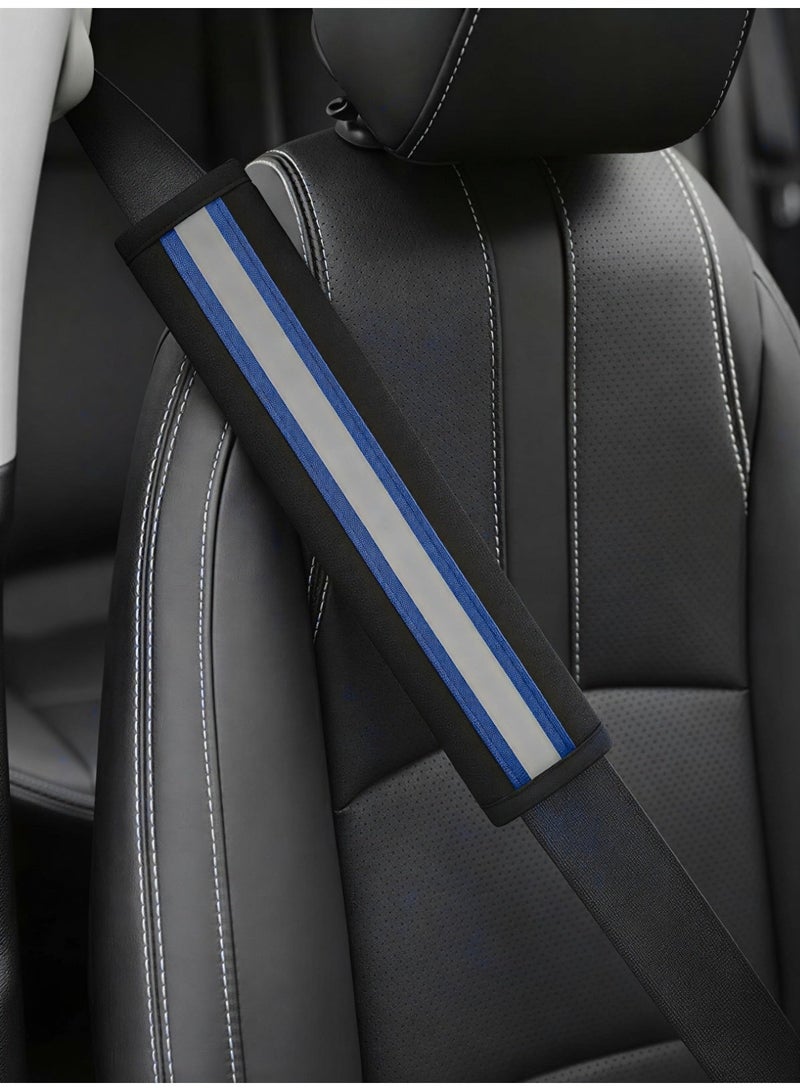 عام غطاء حماية حزام مقعد السيارة، قطعتان، مناسب لجميع أنواع السيارات (ازرق) - Image 1