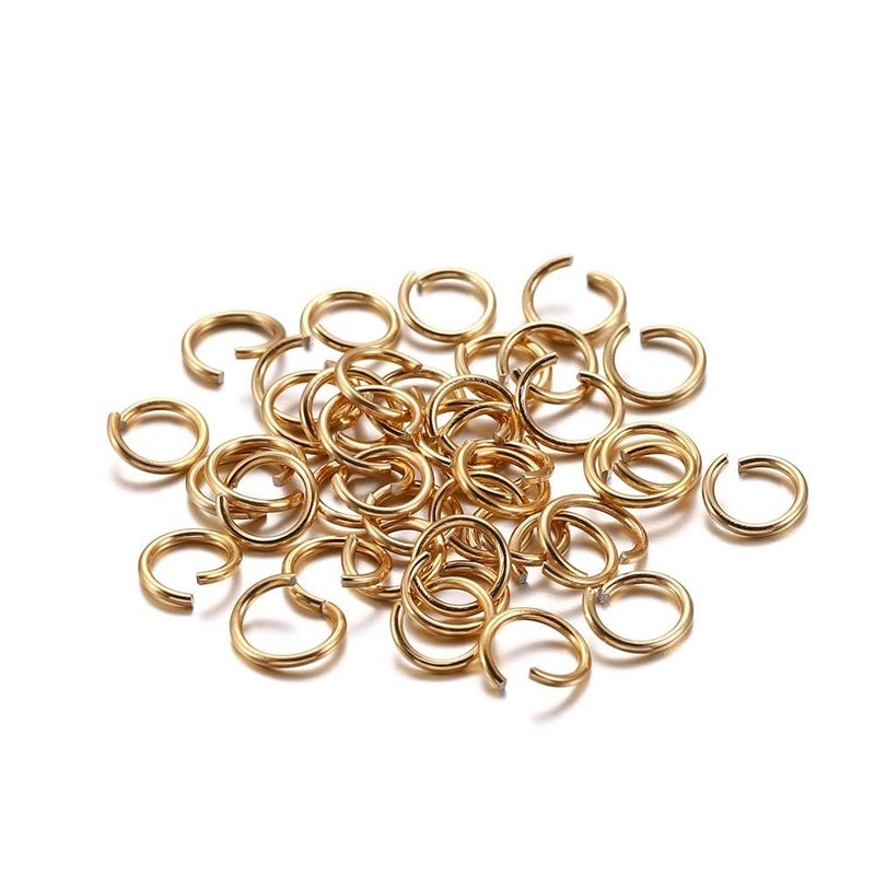 300pcs 6mm Light Gold Split Jump Rings for DIY Jewelry Making and Crafts - Image 2