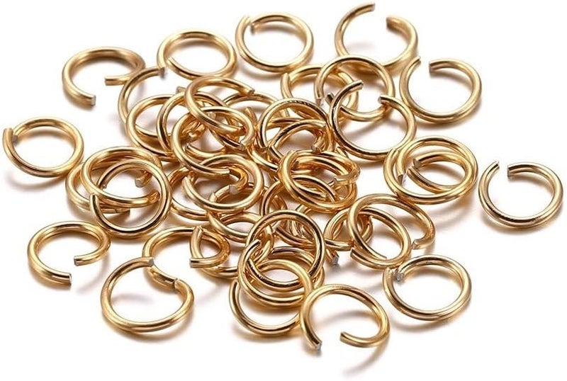 300pcs 6mm Light Gold Split Jump Rings for DIY Jewelry Making and Crafts - Image 1