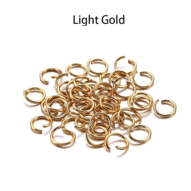 300pcs 6mm Light Gold Split Jump Rings for DIY Jewelry Making and Crafts - Image 3