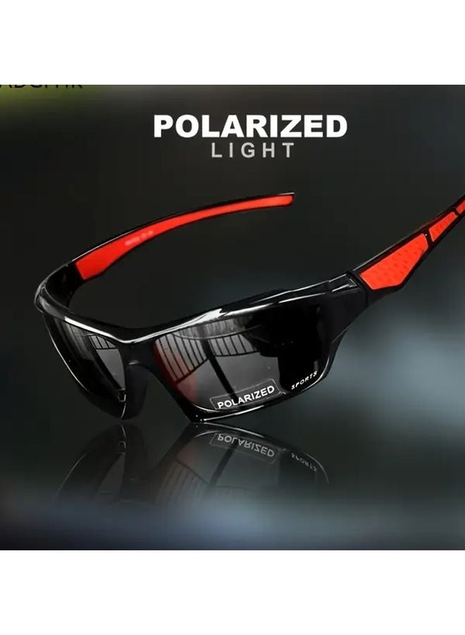 Men Polarized Sports Glasses with Color Changing Lenses C3 Yellow Frame Windproof for Fishing Riding Driving - Image 5