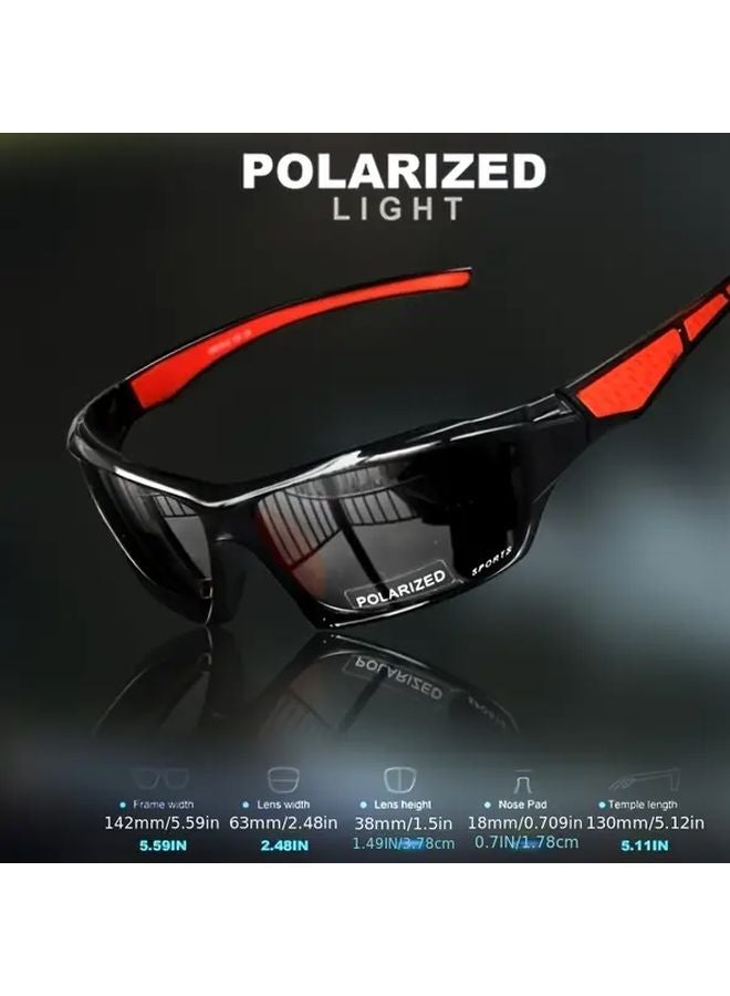 Men Polarized Sports Glasses with Color Changing Lenses C3 Yellow Frame Windproof for Fishing Riding Driving - Image 4