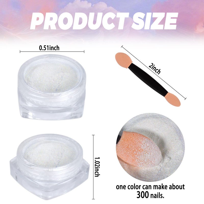 Laza Mermaid Pearl Chrome Nail Powder, 8 Colors Metallic Mirror Effect Pigment, Iridescent Aurora Nail Glitter Dust Kit for Gel Nail Art Decoration, Resin Craft, Gifts - Sweet Candy - Image 4