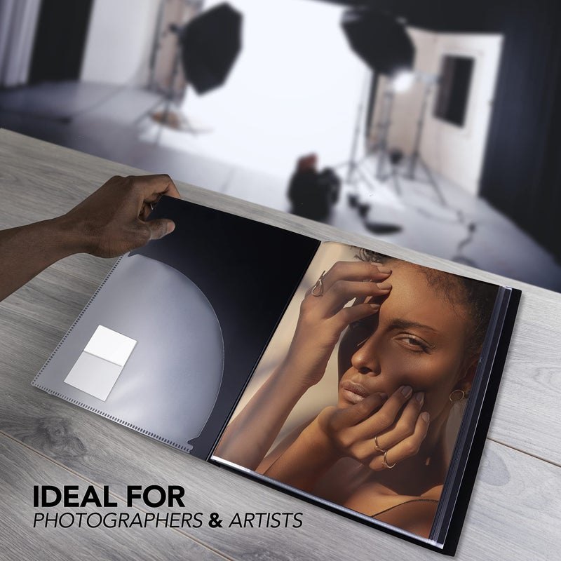 ITOYA ألبوم صور إيتويا الأصلي بروفوليو 18x24 أسود مع 48 صفحة - حافظة واقية مع أكمام بلاستيكية - Image 5