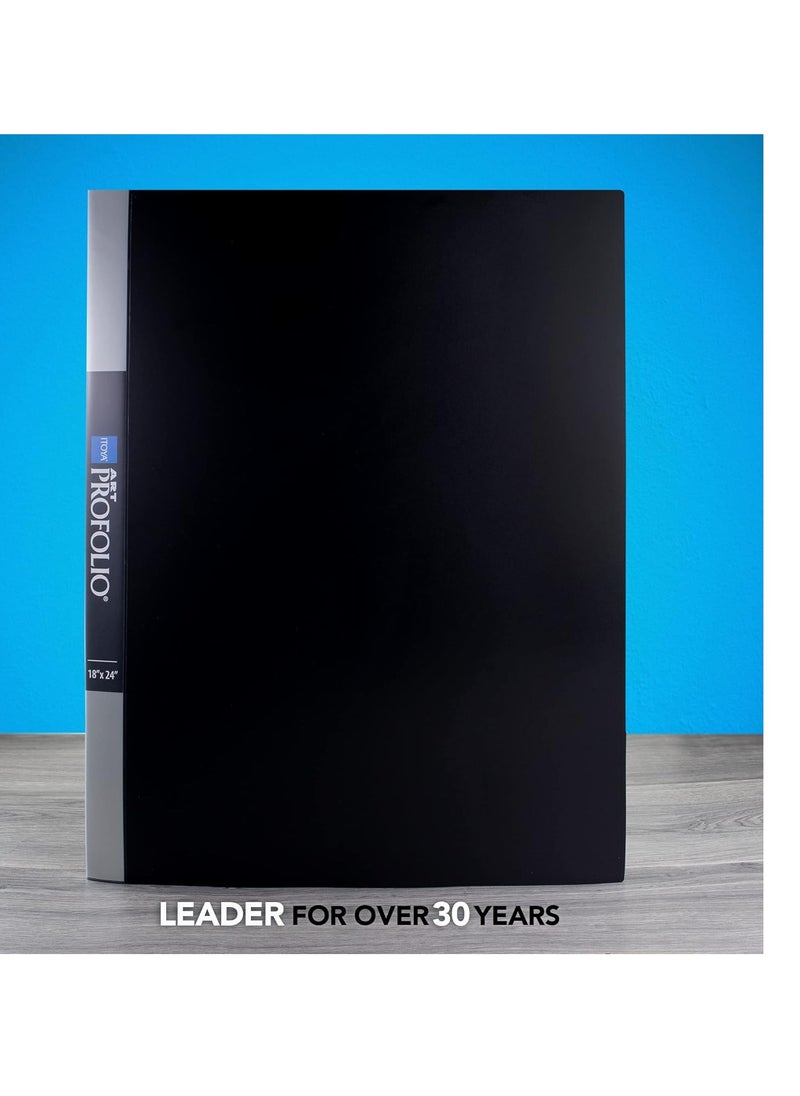 ITOYA ITOYA Original Art ProFolio 18x24 Black Photo Album Book with 48 Pages - Protective Binder with Plastic Sleeves  - Image 1