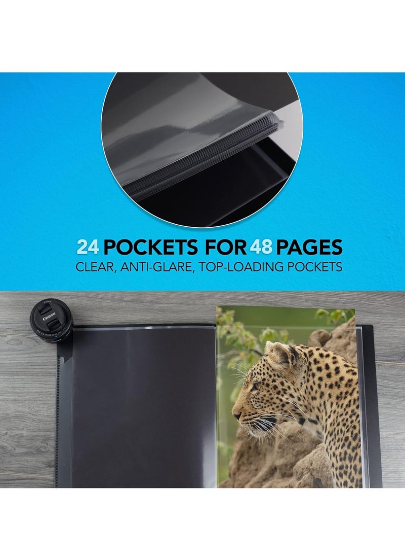 ITOYA ITOYA Original Art ProFolio 18x24 Black Photo Album Book with 48 Pages - Protective Binder with Plastic Sleeves  - Image 4