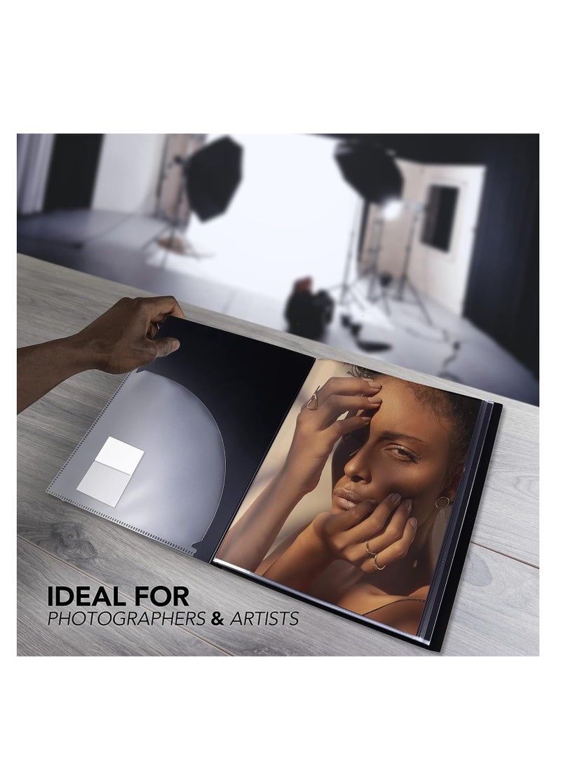 ITOYA ITOYA Original Art ProFolio 18x24 Black Photo Album Book with 48 Pages - Protective Binder with Plastic Sleeves  - Image 5