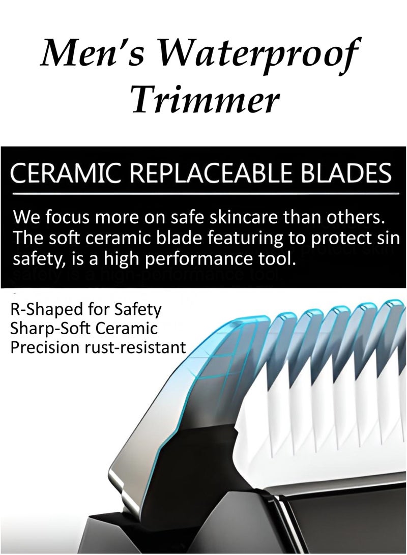 Royal Mens Body Hair Trimmer for Men Upgraded Digital Electric Ball Groin Beard Chest Shaver Suitable for Grooming Sensitive Areas Safe Groomer Rechargeable Wireless Waterproof For Wet And Dry Shaving Razor Clipper  - Image 3