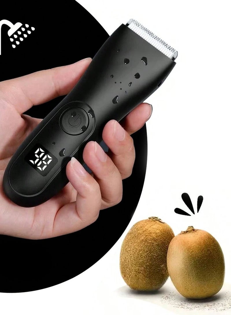 Royal Mens Body Hair Trimmer for Men Upgraded Digital Electric Ball Groin Beard Chest Shaver Suitable for Grooming Sensitive Areas Safe Groomer Rechargeable Wireless Waterproof For Wet And Dry Shaving Razor Clipper  - Image 1