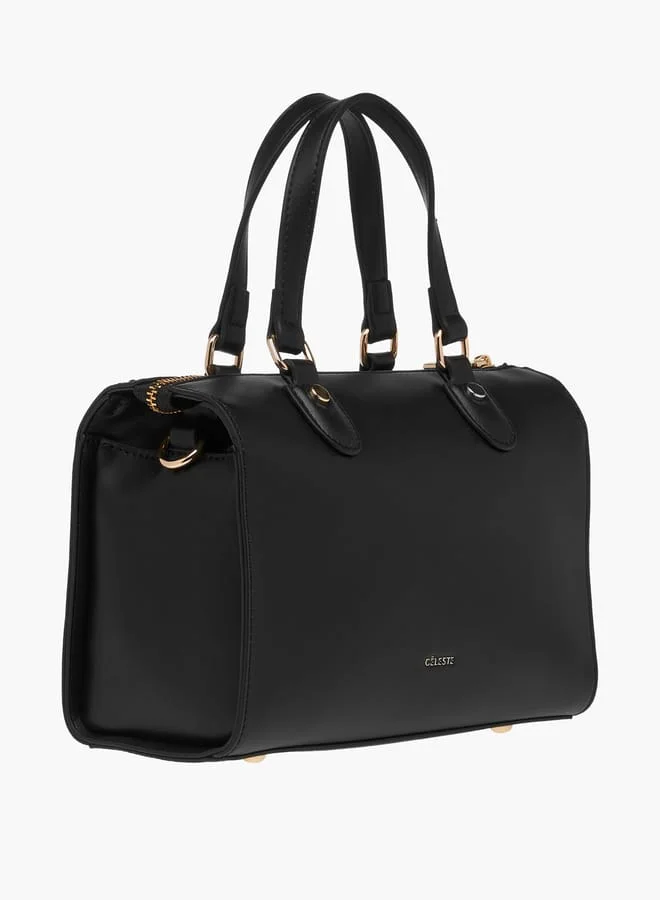 Celeste Solid Tote Bag with Handles and Zip Closure