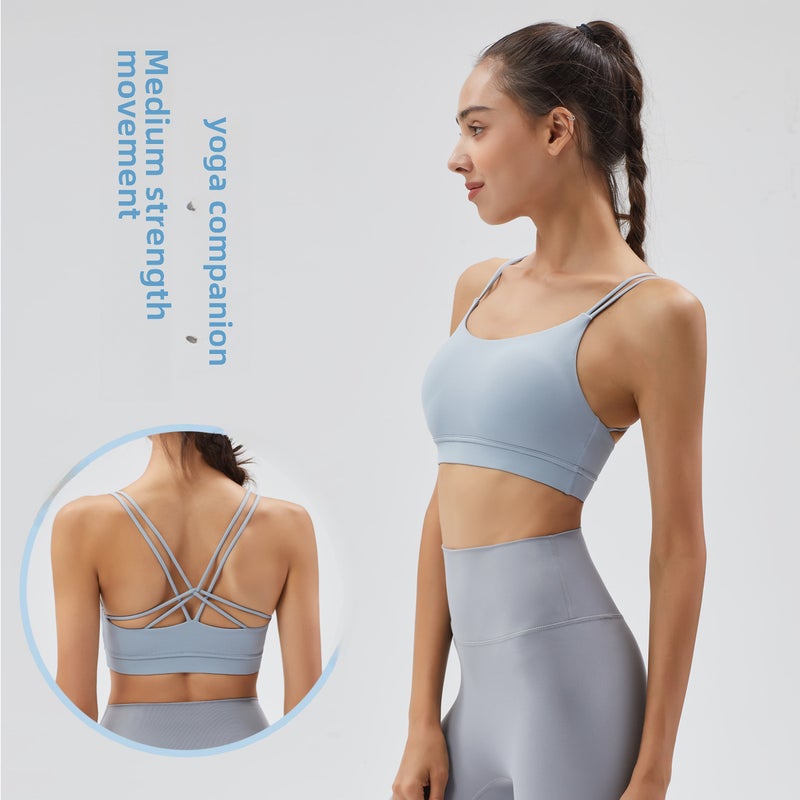 New Backless Sports Bra High-Support Fitness Vest Purple - Image 4