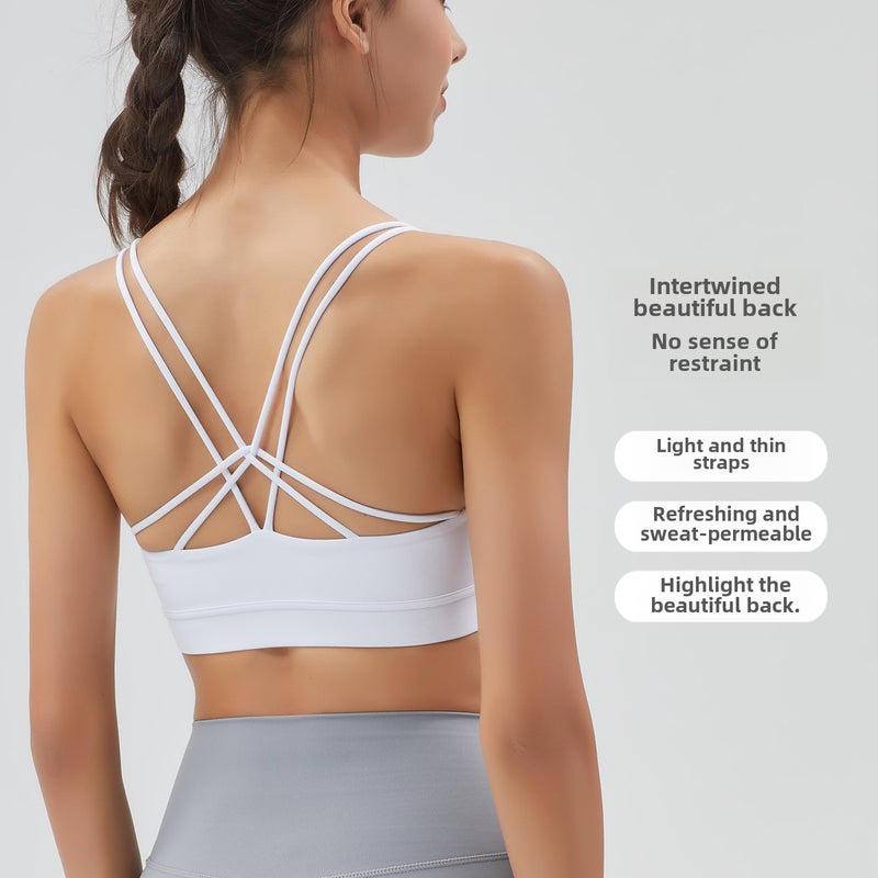 New Backless Sports Bra High-Support Fitness Vest Purple - Image 5