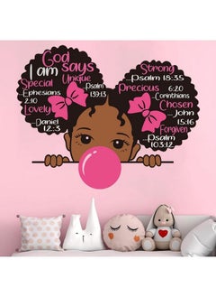 Chinco Black Girl Wall Decals For Girls Bedroom Inspirational Quote Decals African American Wall Sticker Motivational Saying Pink Positive Baby Stickers For Nursery Bedroom Wall Decor (Classic Style)  - Image 1