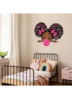 Chinco Black Girl Wall Decals For Girls Bedroom Inspirational Quote Decals African American Wall Sticker Motivational Saying Pink Positive Baby Stickers For Nursery Bedroom Wall Decor (Classic Style)  - Image 3