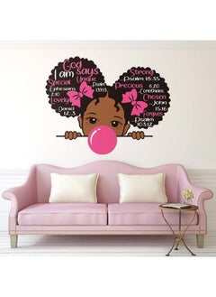 Chinco Black Girl Wall Decals For Girls Bedroom Inspirational Quote Decals African American Wall Sticker Motivational Saying Pink Positive Baby Stickers For Nursery Bedroom Wall Decor (Classic Style)  - Image 5
