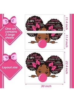 Chinco Black Girl Wall Decals For Girls Bedroom Inspirational Quote Decals African American Wall Sticker Motivational Saying Pink Positive Baby Stickers For Nursery Bedroom Wall Decor (Classic Style)  - Image 4