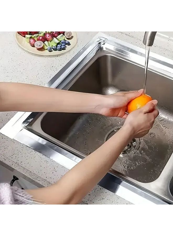 Silvery Grey Self Adhesive Waterproof Tape For Kitchen Bathroom Shower Toilet Edge Repair - Image 4