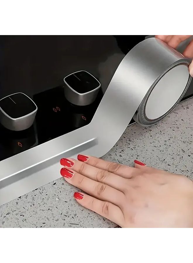 Silvery Grey Self Adhesive Waterproof Tape For Kitchen Bathroom Shower Toilet Edge Repair - Image 2