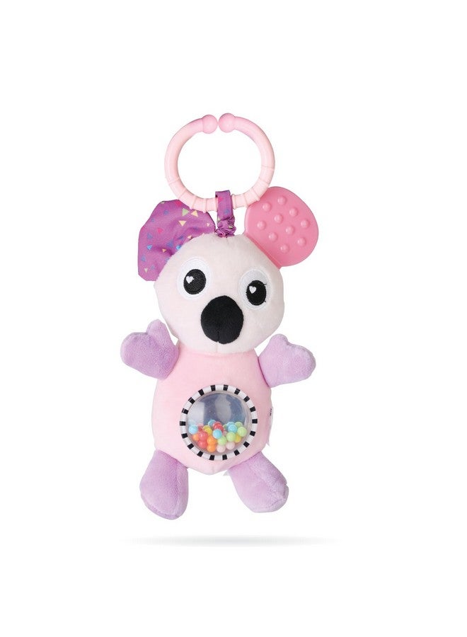 nuluv Infant Koala Jittery Teether Rattle Plush Toy, Hanging Rattle, Stroller Toy With Tactile Material For Baby 3 Months+,Multicolor - Image 1