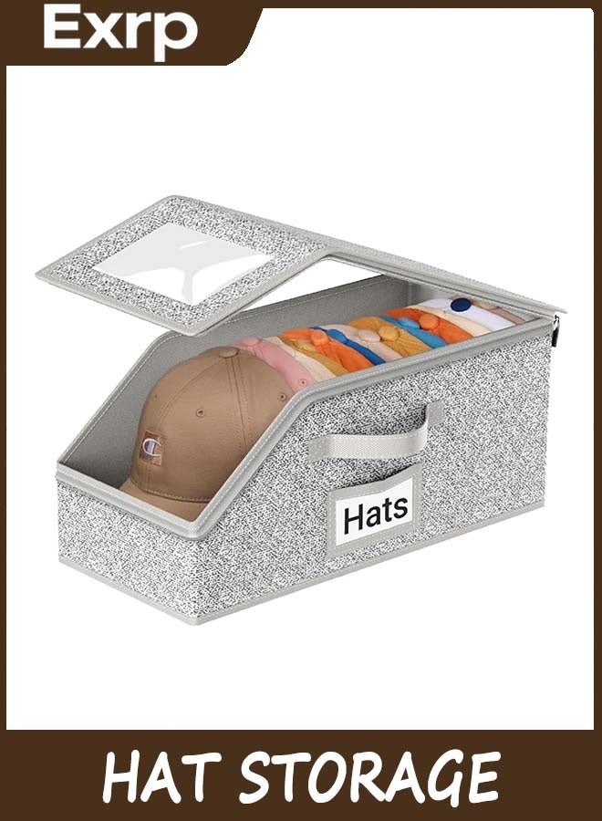 Exrp Stackable Hat Storage for Baseball Caps, Holds up to 12 Caps Hat Organizer for Closet, Sturdy Snapback Boxes for Men with Cardboard - Image 1